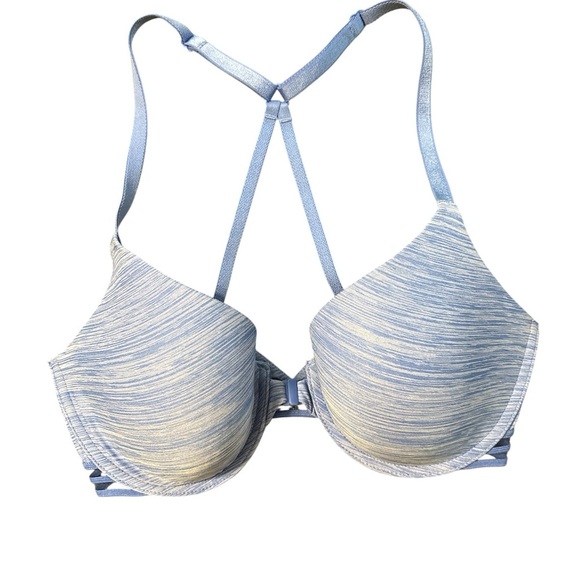 Victoria's Secret Other - VICTORIAS SECRET Blue Racerback Semi Demi Cup Bra 32D